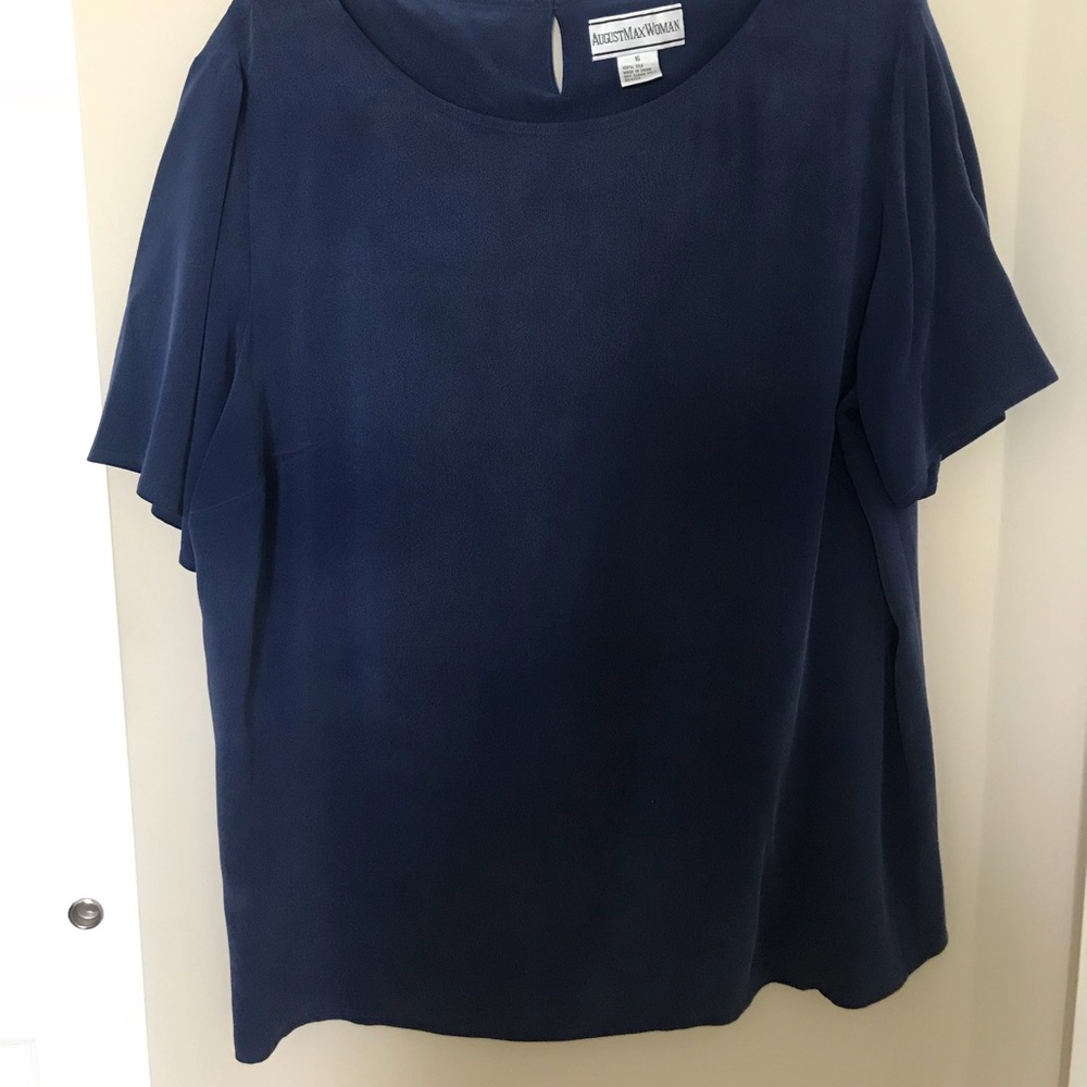 16 100% SILK 2-piece pant set INDIGO blue